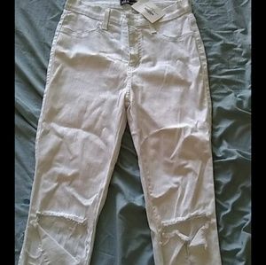 White ripped jeans